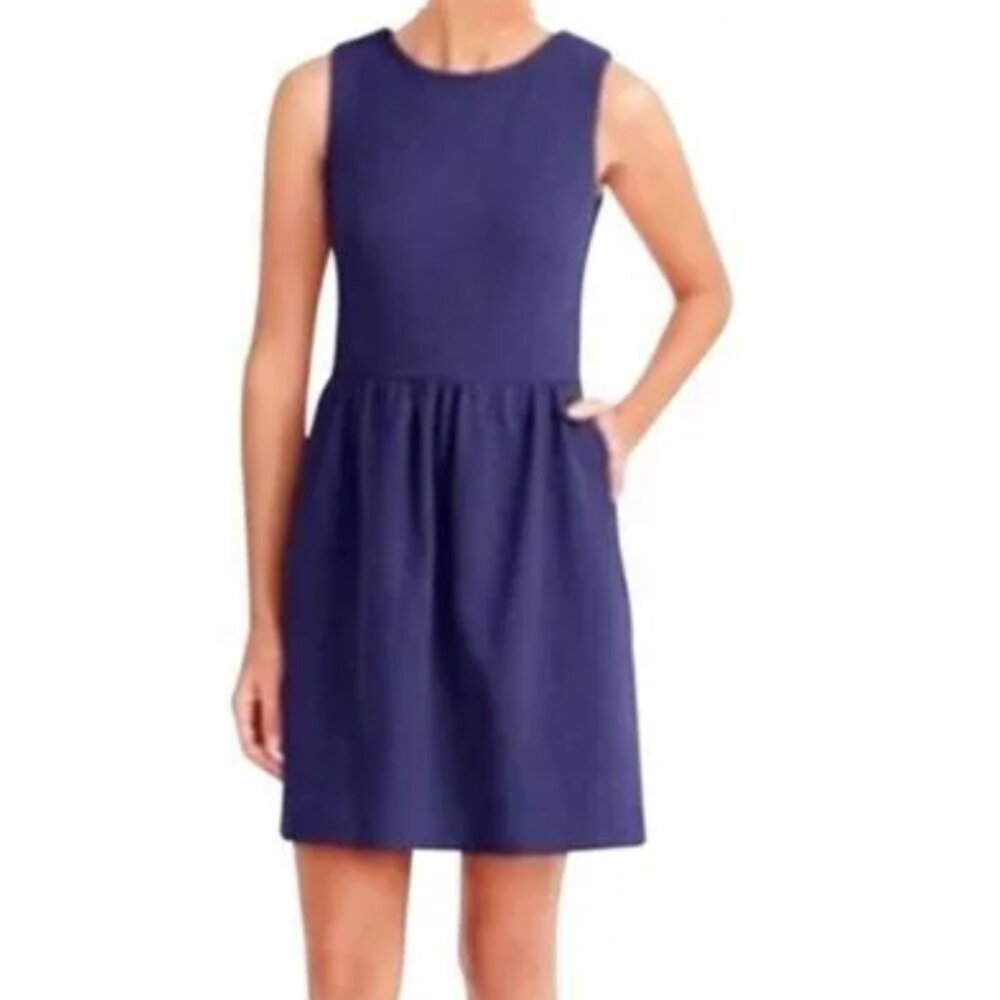 J Crew Factory Sleeveless Blue Shift Dress Sz 10